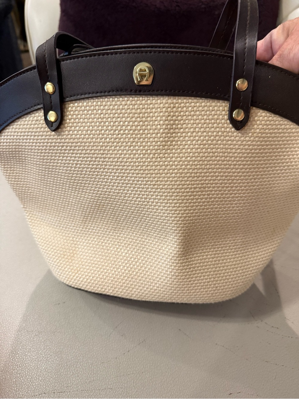 Etienne Aigner Canvas & Leather  Bag – Excellent Condition